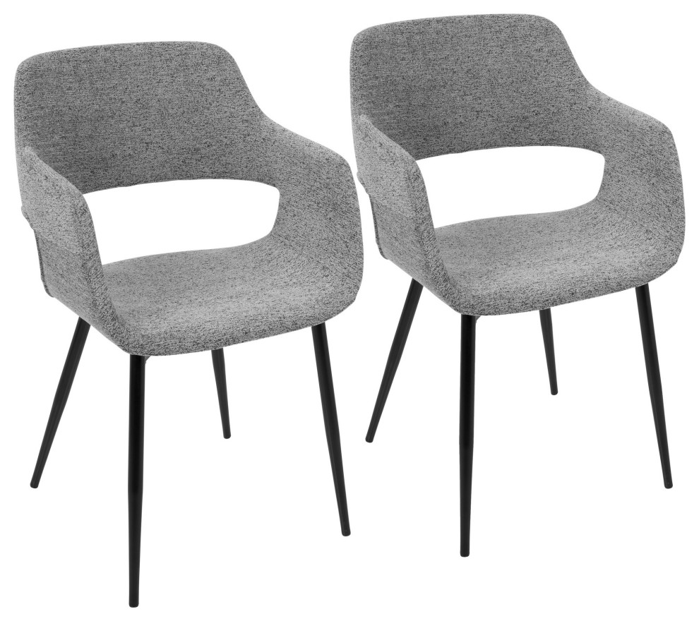 Margarite Chair  Set of 2  Gray Fabric/Black Legs   Midcentury   Dining Chairs   by u Buy Furniture  Inc  Houzz