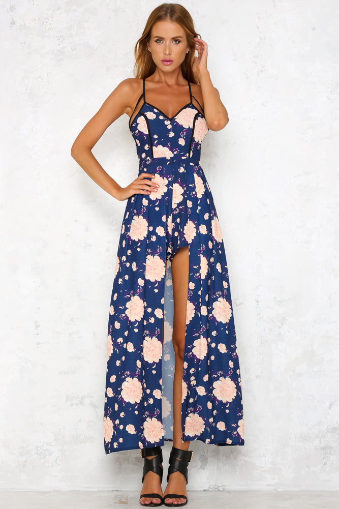 Kelsey Maxi Romper Navy