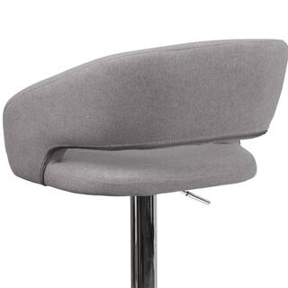 Flash Furniture 32 in. Adjustable Height Gray Cushioned Bar Stool CH122070GYFAB