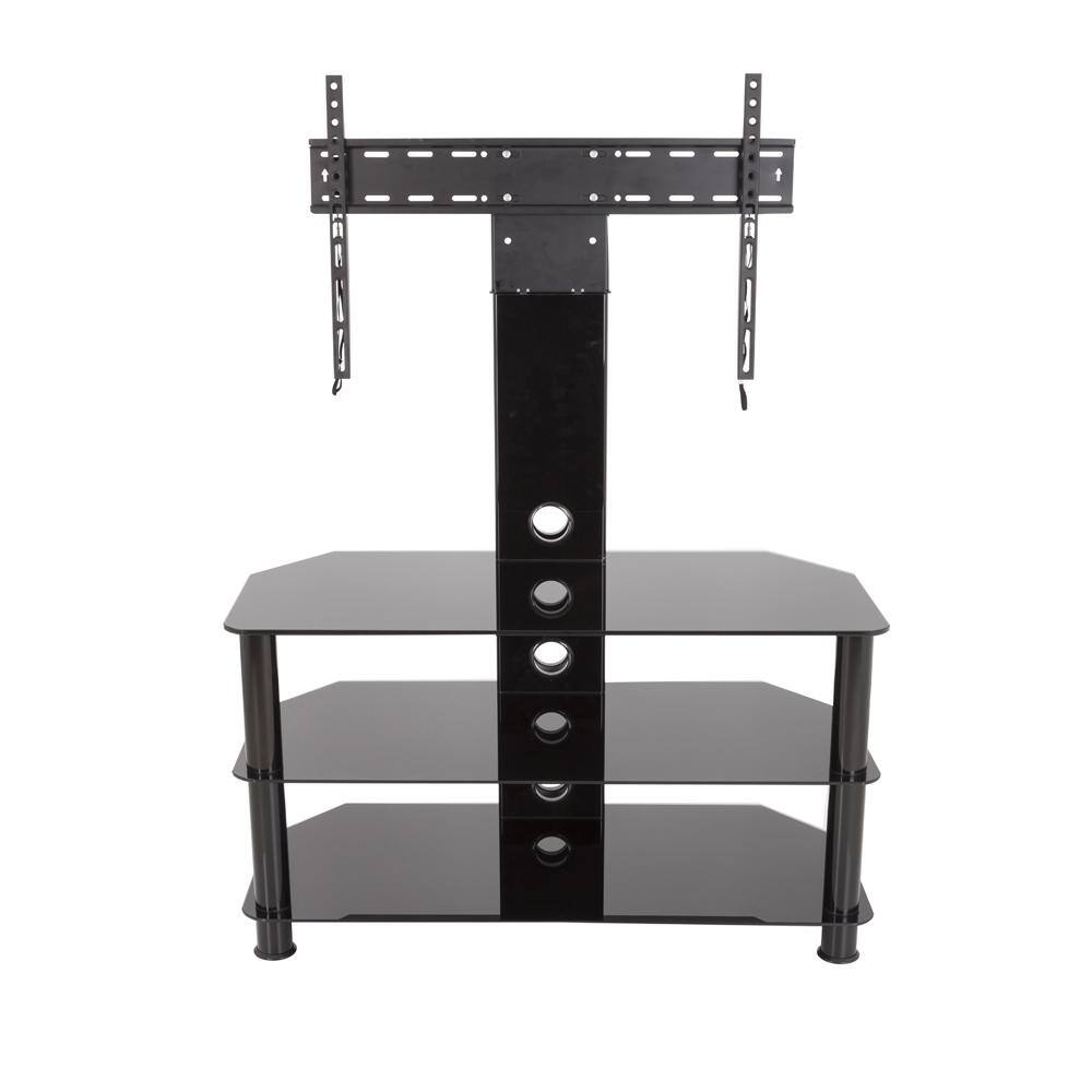 AVF SDCL900BB-A Stand with TV Mount for TVs up to 65 in. Black Glass Black Legs SDCL900BB-A