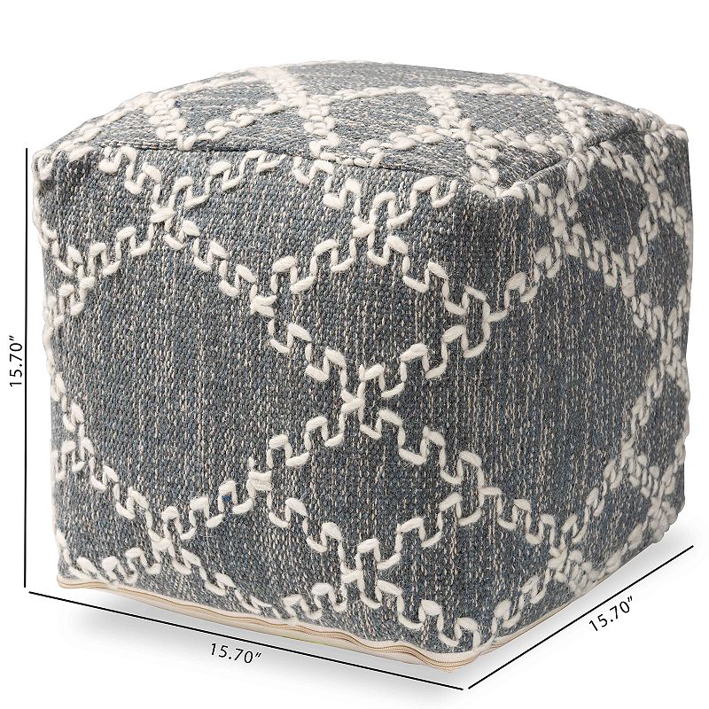 Baxton Studio Geyne Woven Pouf Ottoman