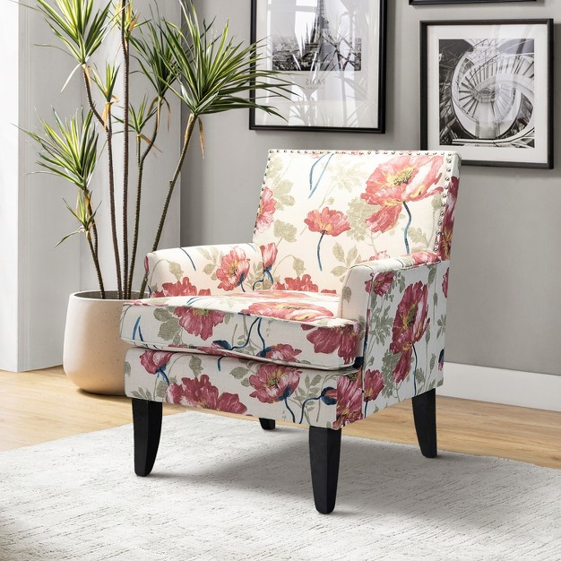 Sara Upholstered Accent Chair With Nail Head Trim And High Resilience Cushion Karat Home