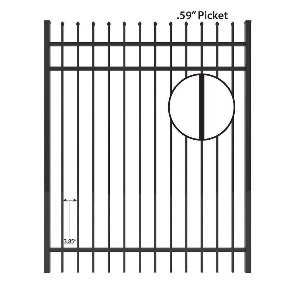 FORGERIGHT Osprey 5 ft. W x 6 ft. H Black Aluminum Fence Gate 882413