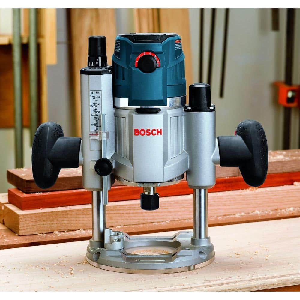 Bosch 15 Amp Corded 2.3 HP Electronic Variable-Speed 3-1/2 in. Plunge-Base Router with LED Light MRP23EVS