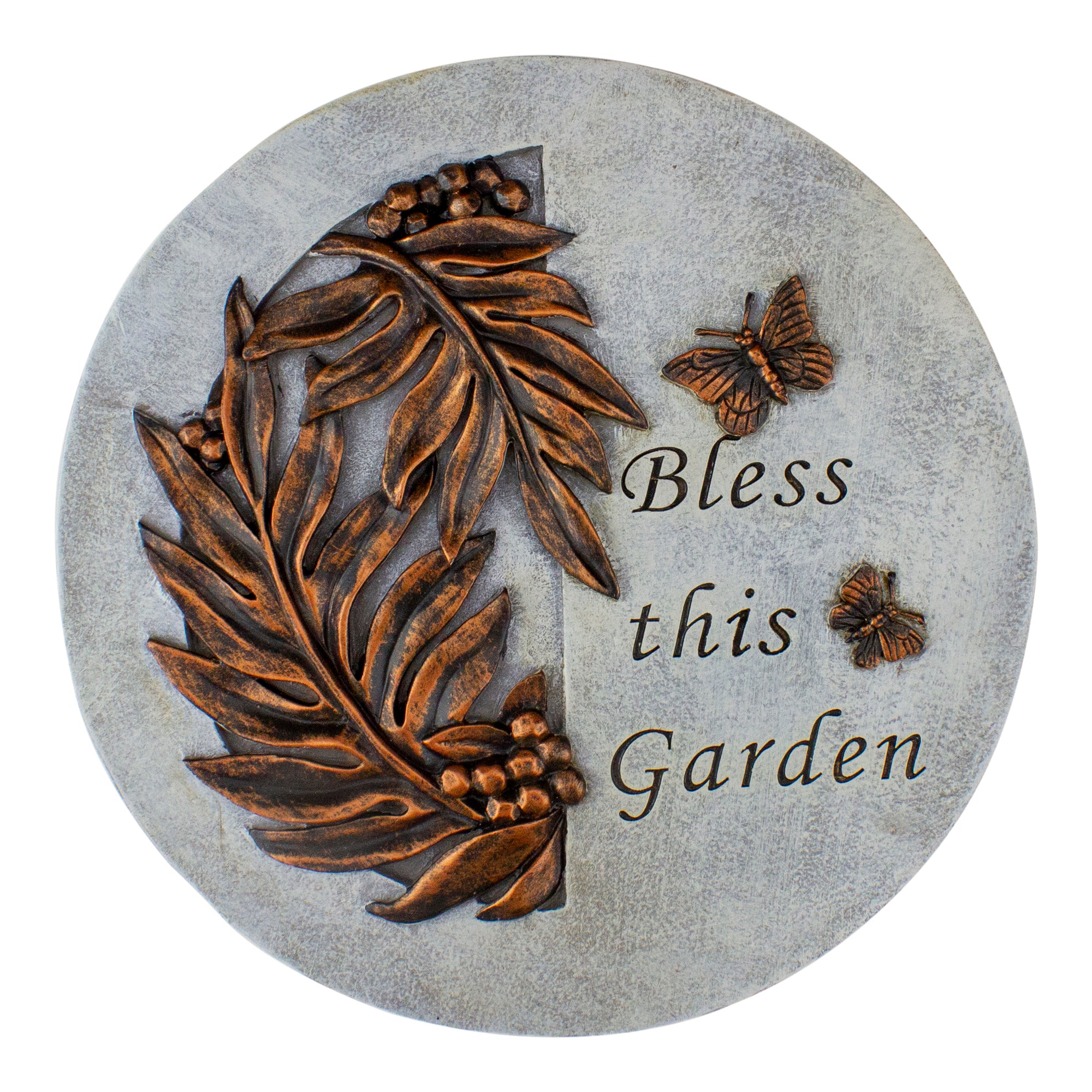 9in Round Bless This Garden Religious Garden Stepping Stone