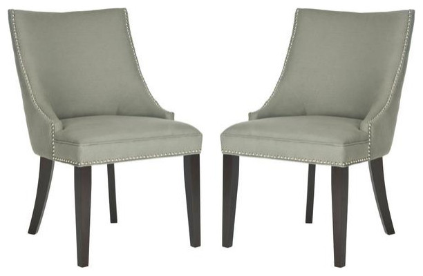 Brad 20  x27 x27h Side Chair Set of 2 Silver Nail Heads Granite   Modern   Dining Chairs   by Virgil Stanis Design  Houzz