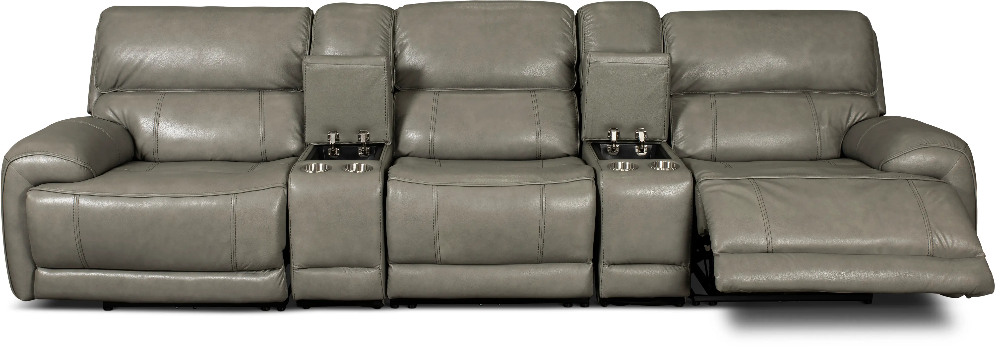 Mickey Gray 5 Piece Power Reclining Theater Sectional