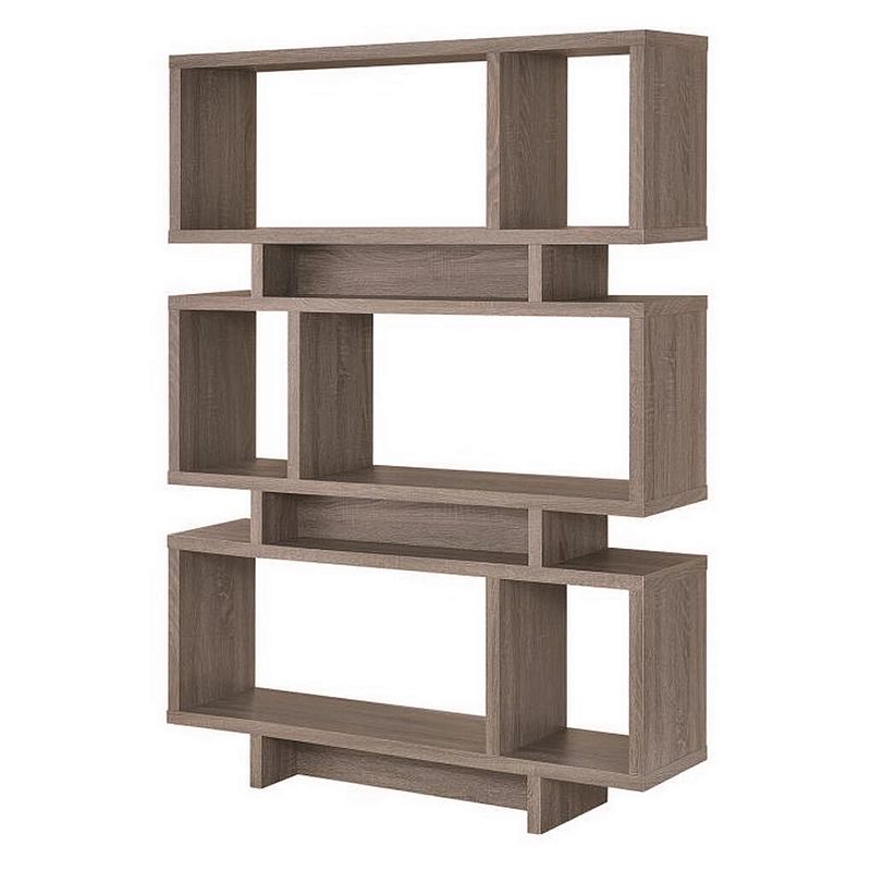 Well made Contemporary Open Bookcase， Gray