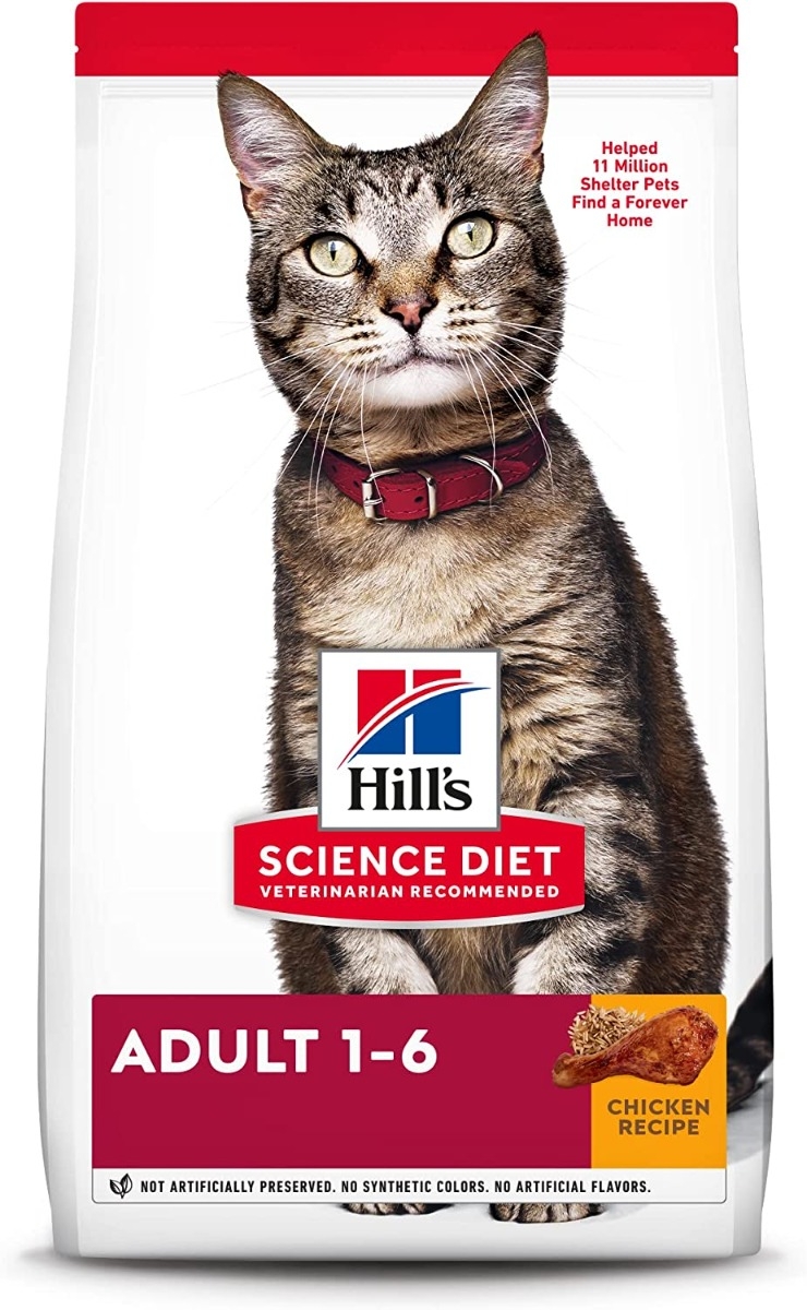 Hill's Science Diet Dry Cat Food， Adult， Chicken Recipe -16 lbs.