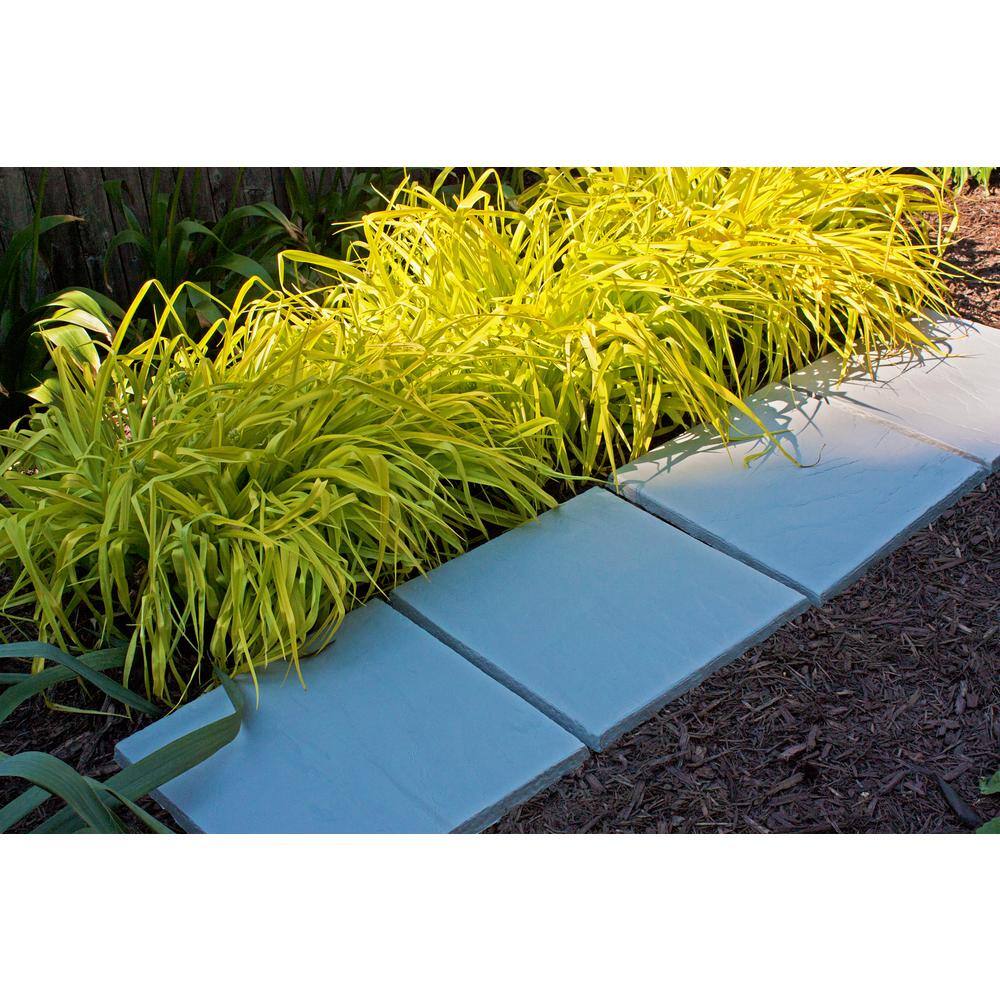 Emsco 16 in. x 16 in. Flat Rock Grey Plastic Resin Lightweight Duty Patio Paver (12-Pack) 2162HD