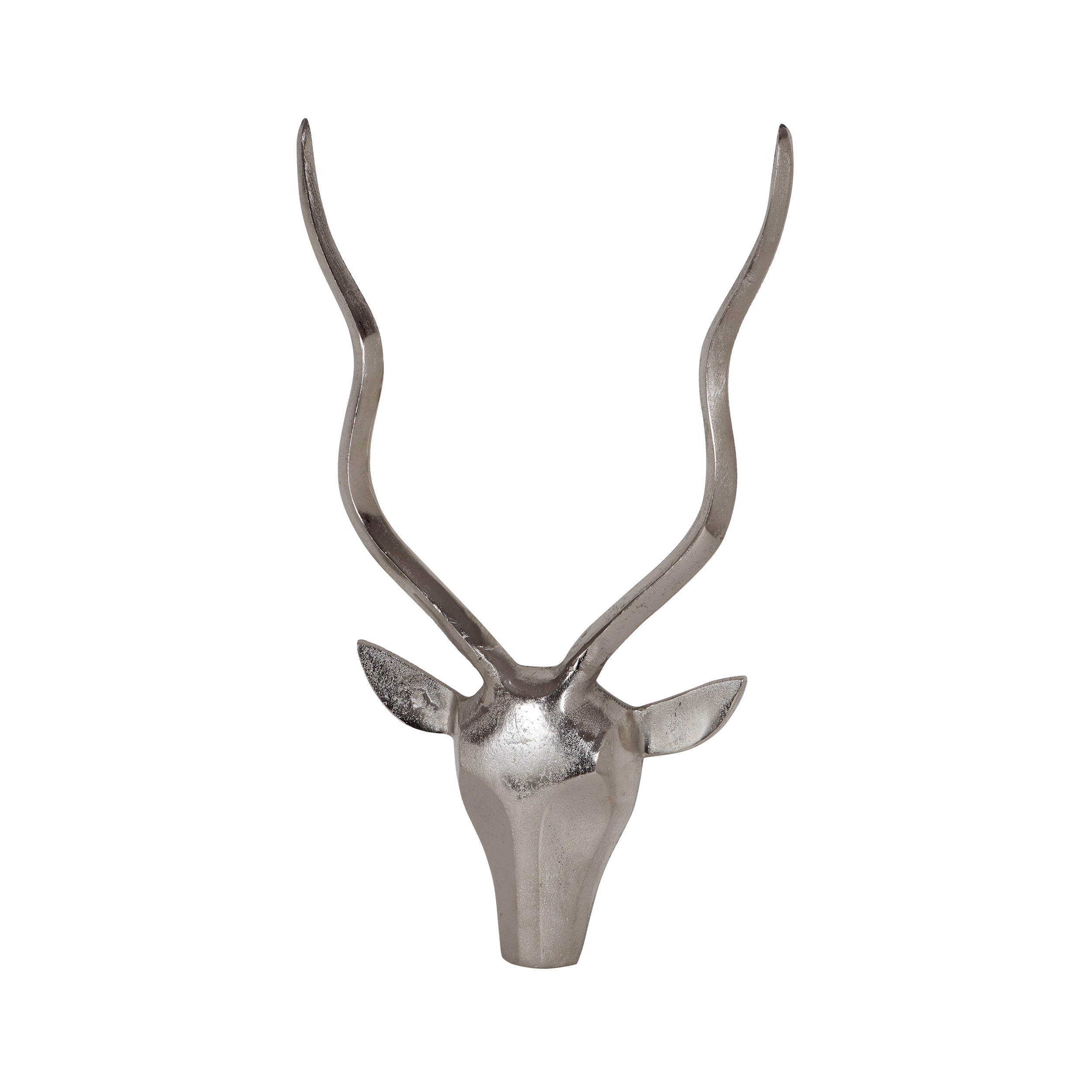 McWethy Handmade Aluminum Deer Wall Decor, Raw Nickel