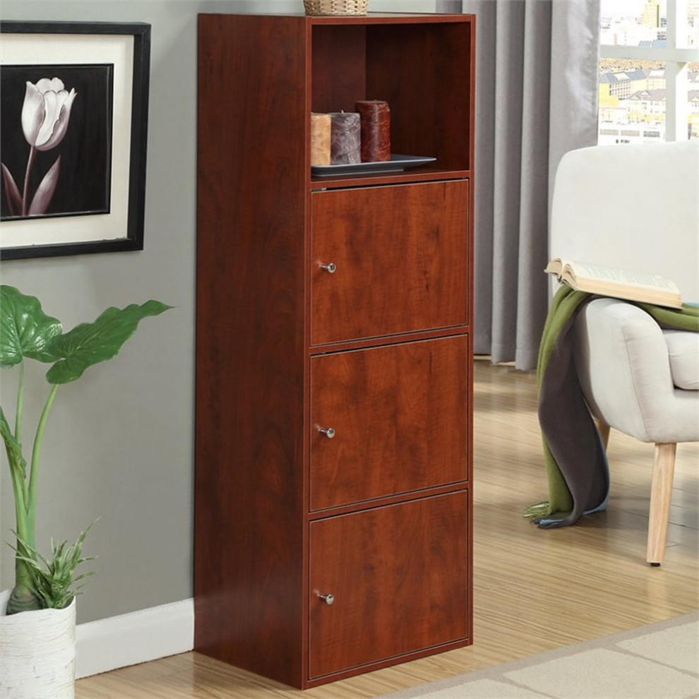 Convenience Concepts Xtra Storage Bookcase in Cherry Wood Finish   Contemporary   Bookcases   by Homesquare  Houzz