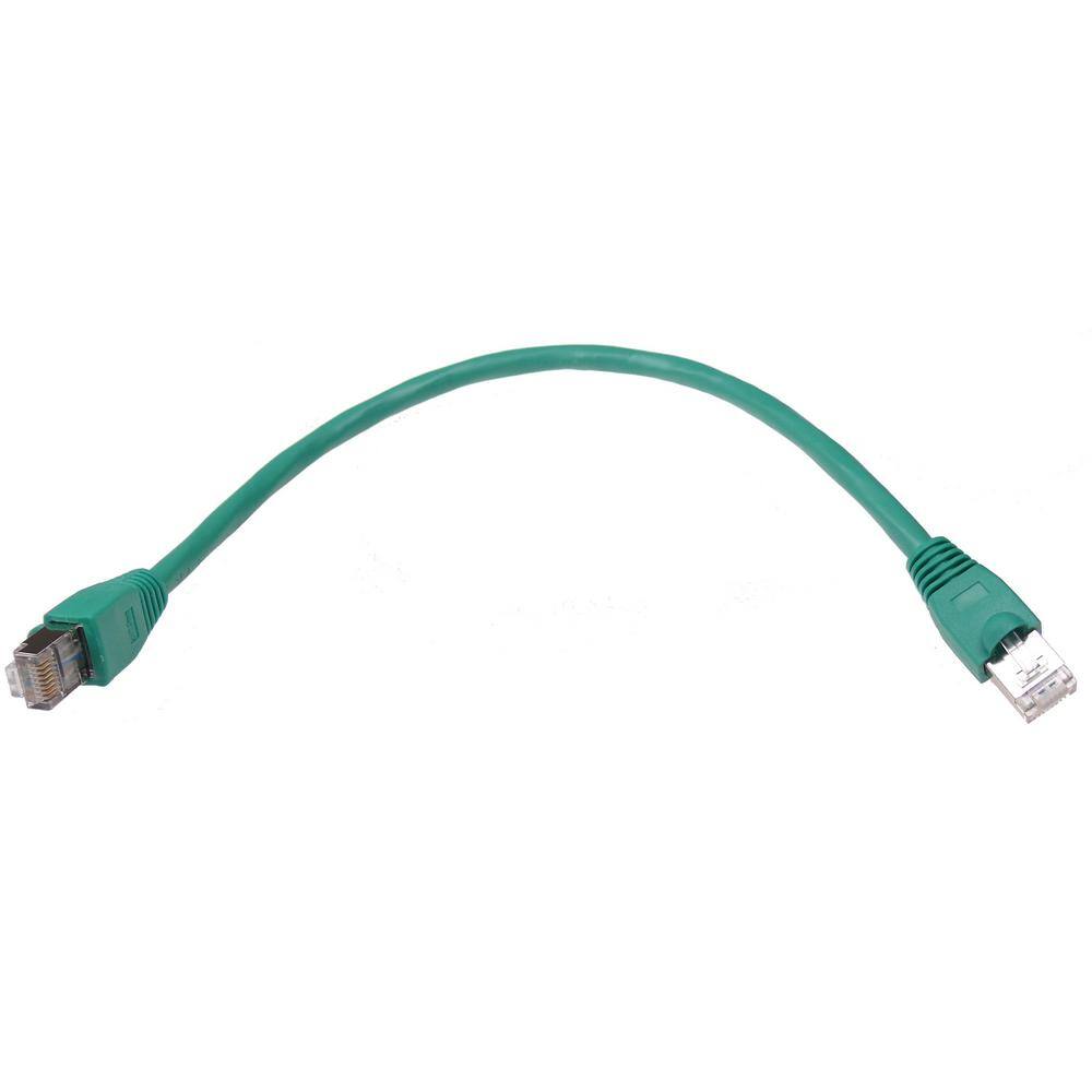 NTW 1 ft. Cat6a Snagless Shielded (STP) Network Patch Cable Green 345-S6A-001GN