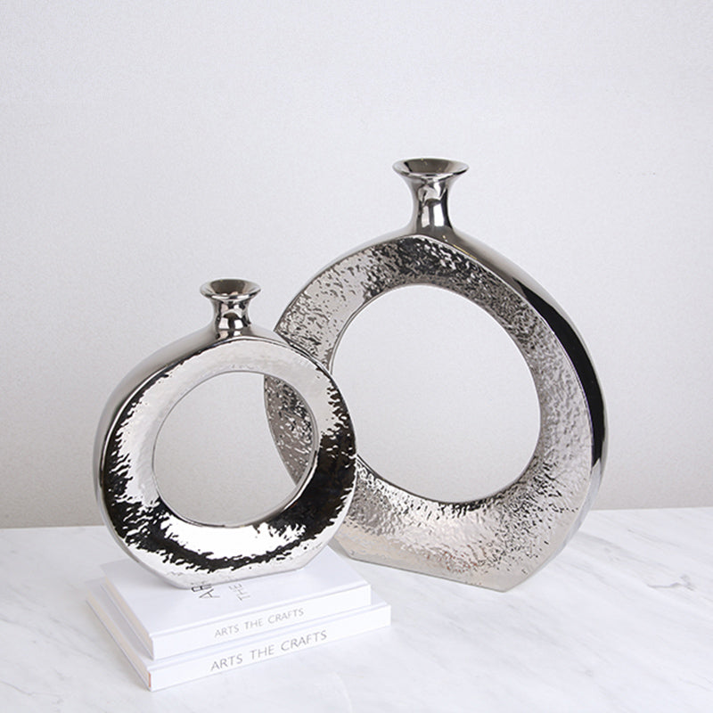 Silver Circle Vase-A Fa-D1960A