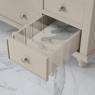 Home Decorators Collection Orillia 42 in. W x 22 in. D Vanity in Greige with Marble Vanity Top in White with White Sink Orillia 42G