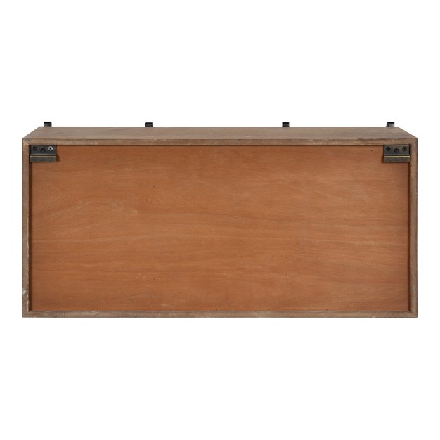 Kate And Laurel Cates Decorative Wood Wall Storage Cabinet With Sliding Barn Doors