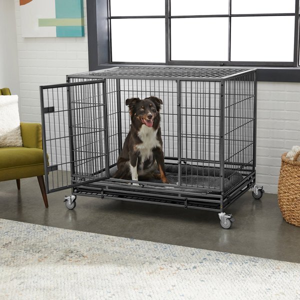 Frisco Ultimate Lightweight Heavy Duty Foldable and Stackable Steel Metal Single Door Dog Crate