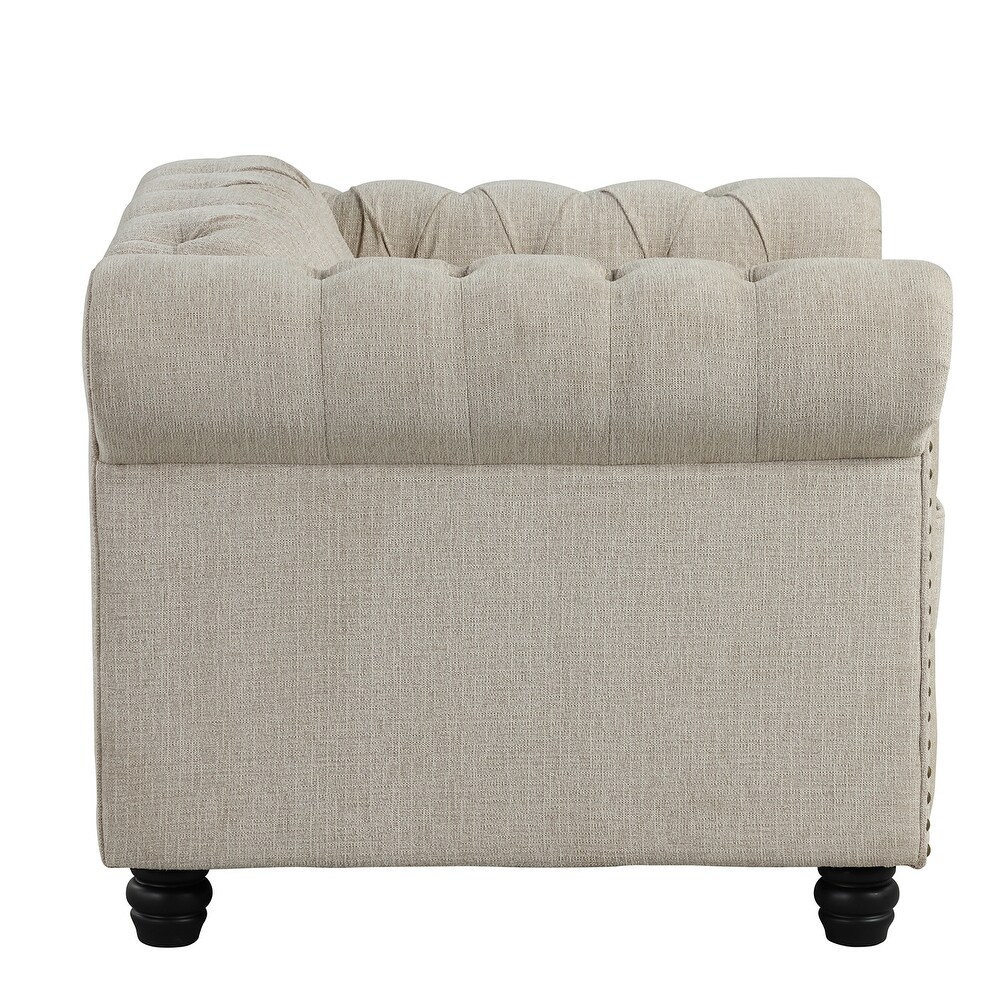 Morden Fort Tufted Upholstered Chesterfield Armchair