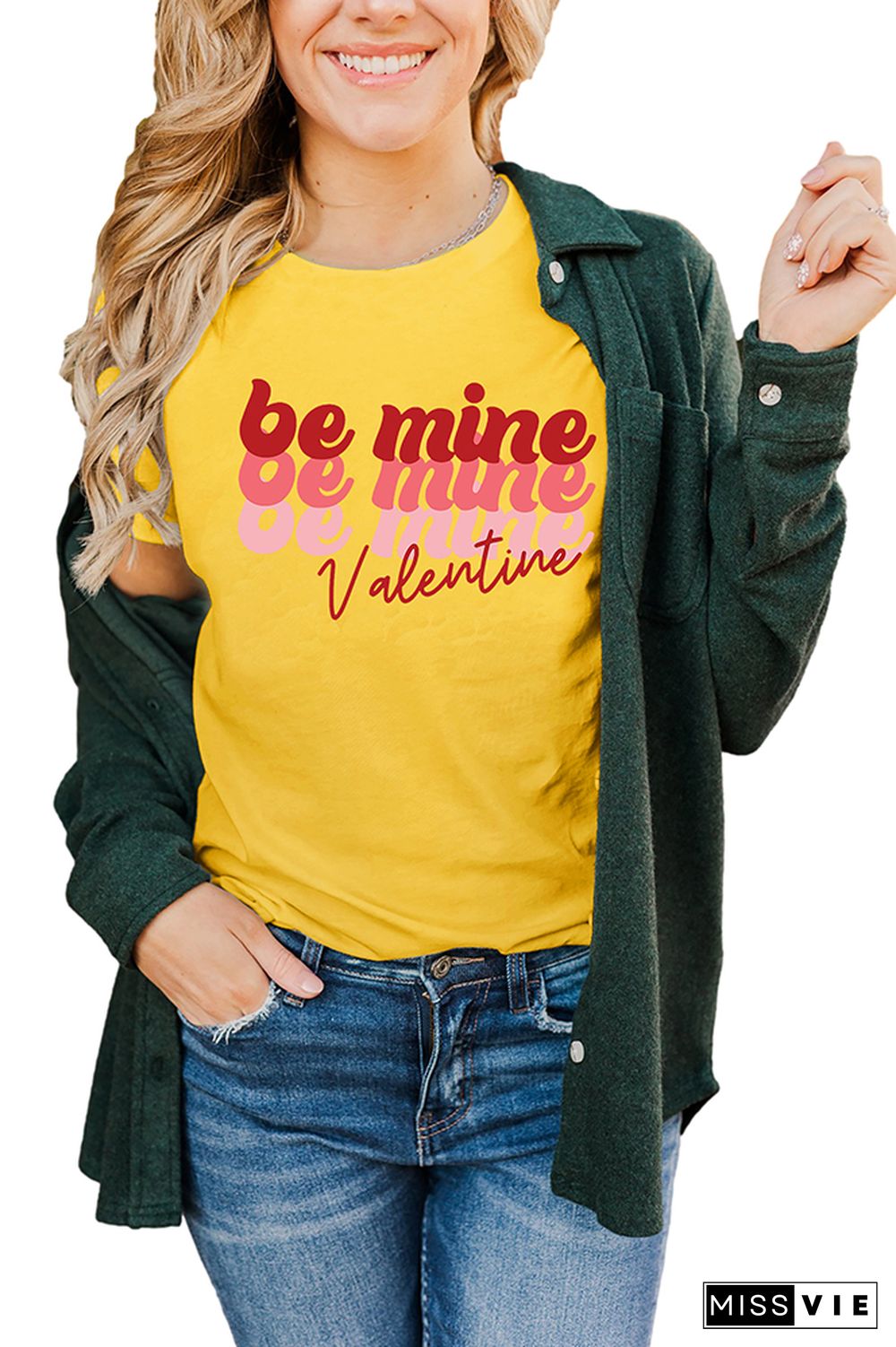 Valentine Be Mine Pullover Shortsleeves Graphic Tee Wholesale