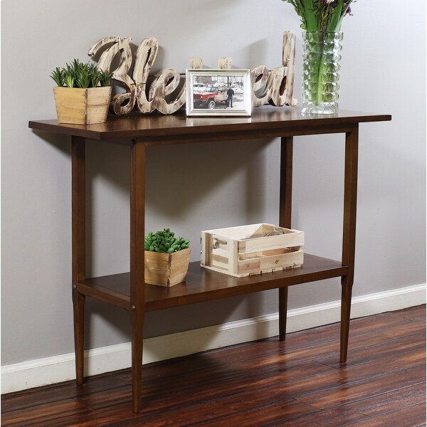 Lawrence Wooden Sofa Console Table - Dark Walnut