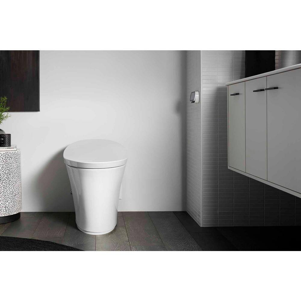 KOHLER Veil Comfort Height Intelligent 1-Piece 0.8 GPF Dual Flush Elongated Toilet in White with built in bidet Seat Included K-5401-PA-0