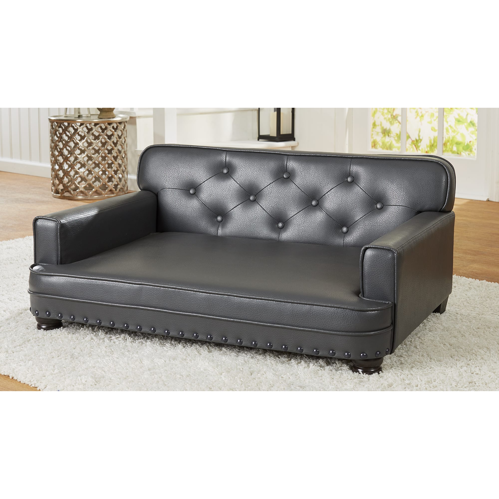 Enchanted Home Pet Library Pet Grey Sofa for Dog， 40.5