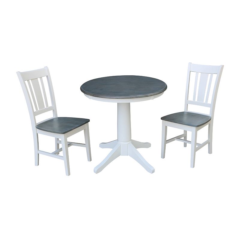 International Concepts Pedestal Dining Table and San Remo Chair 3-piece Set