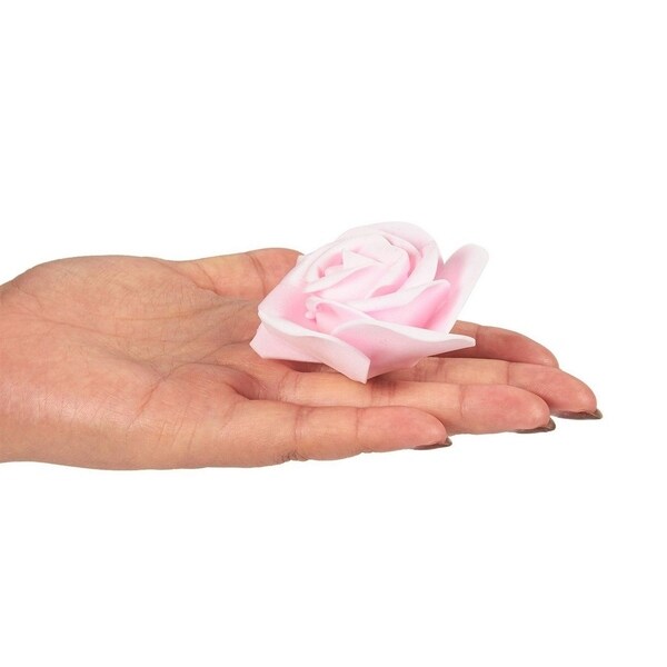 100Pack Light Pink Rose Artificial Flower Heads for Wedding Home Decorations