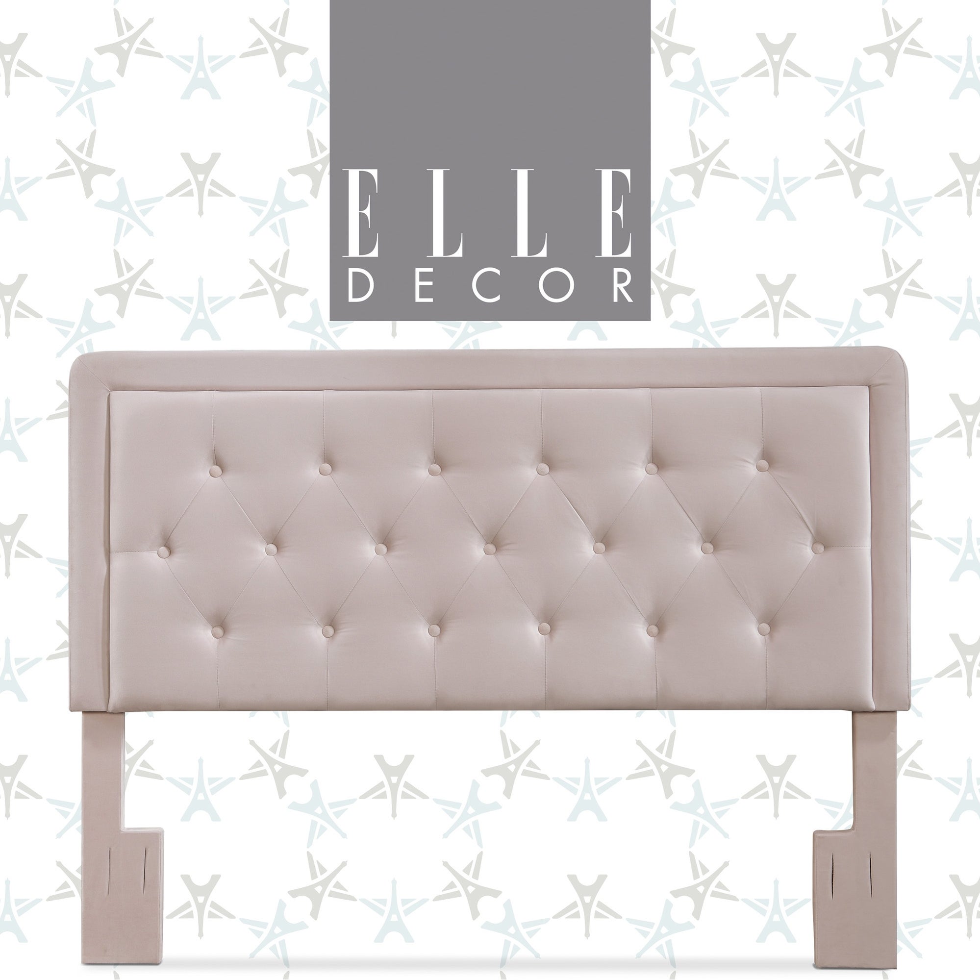 Elle Decor Amery Tufted Upholstered Headboard， Queen Mauve - - 21827958