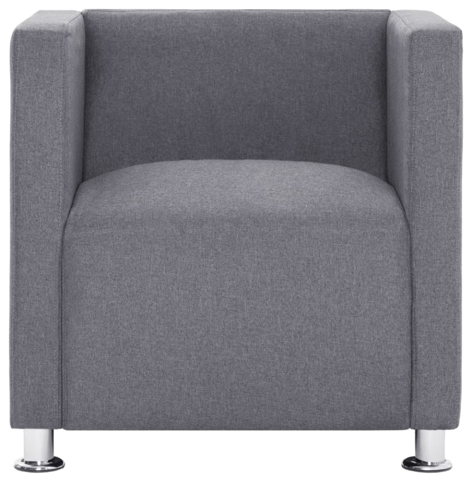 vidaXL Armchair Upholstered Accent Chair Sofa for Office Light Gray Fabric   Contemporary   Armchairs And Accent Chairs   by vidaXL LLC  Houzz