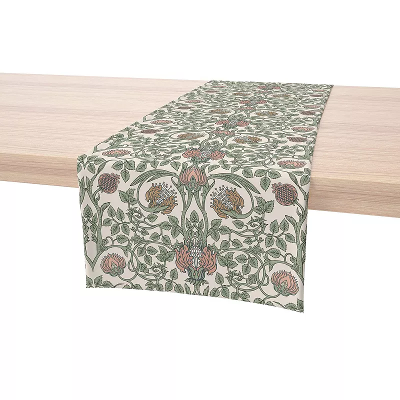 Table Runner， 100% Cotton， 16x90， Floral 63