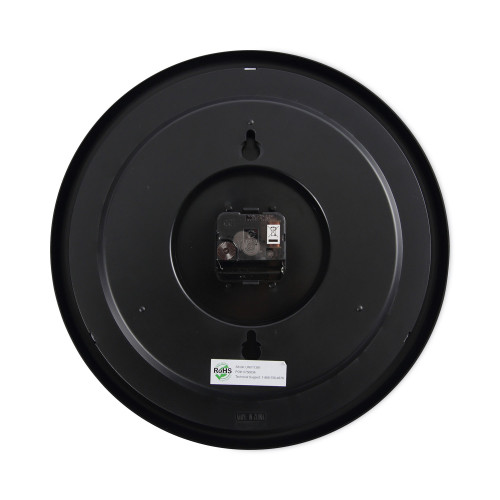 Universal Indoor/Outdoor Round Wall Clock， 13.5 Overall Diameter， Black Case， 1 AA (sold separately) (11381)