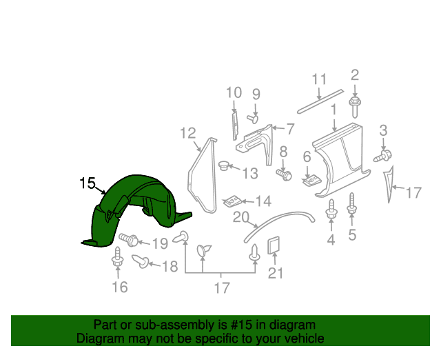 Genuine OE GM Fender Liner - 25831930