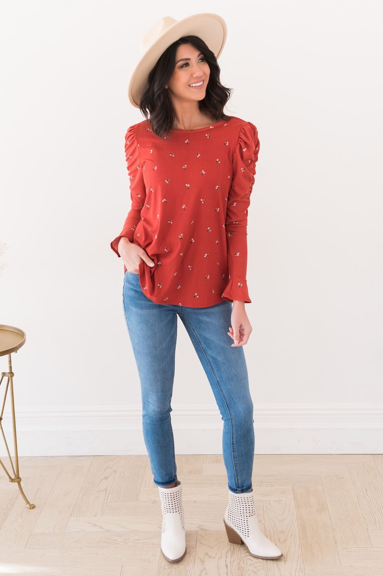 Winter Blooms Modest Blouse