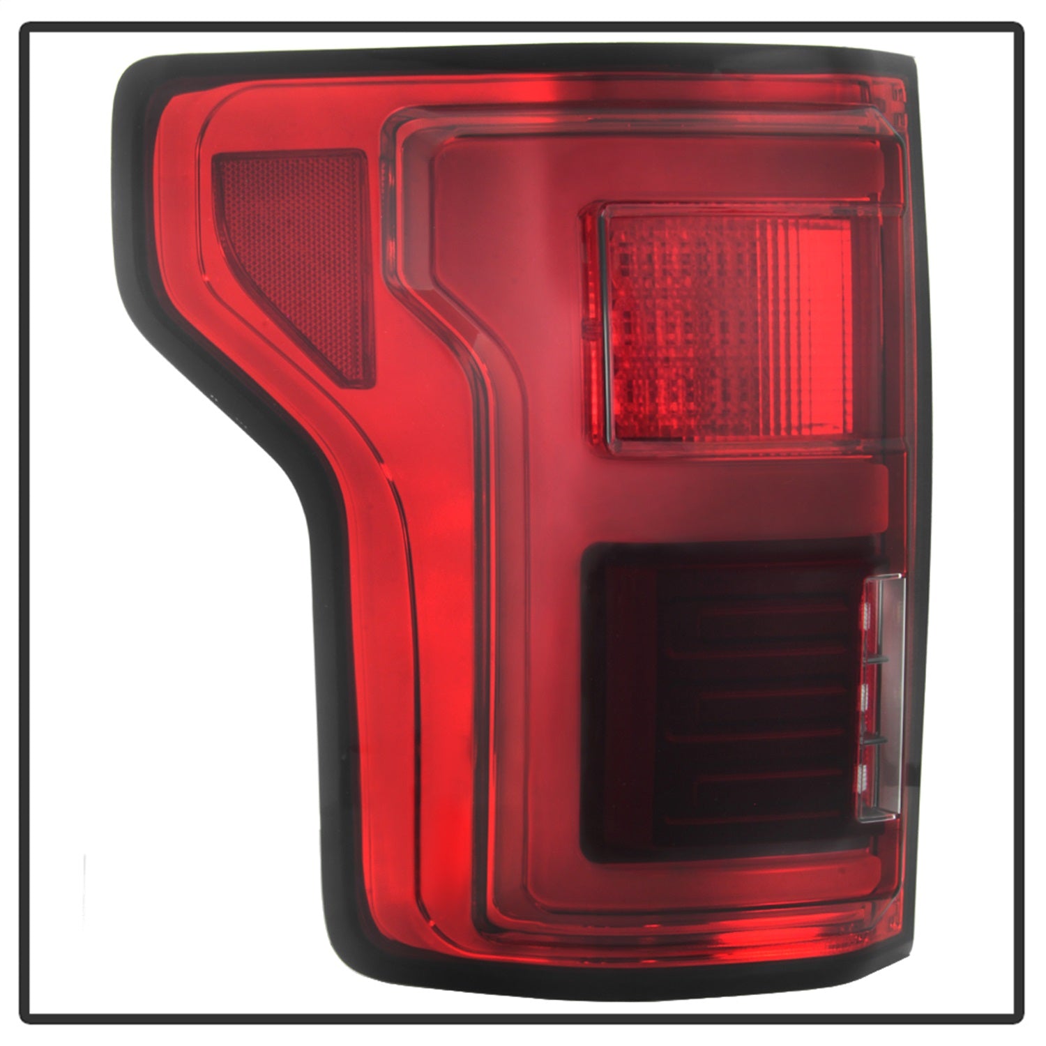 Spyder Auto 5085320 LED Tail Lights; Light Bar; Compatible w/Rear Blind Spot Sensor Only; Red Clear;