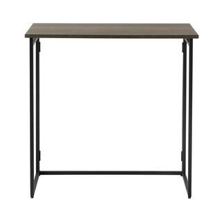 StyleWell 30 in. Rectangular Black Metal Folding Writing Desk with Grey Wood Top ST9252B