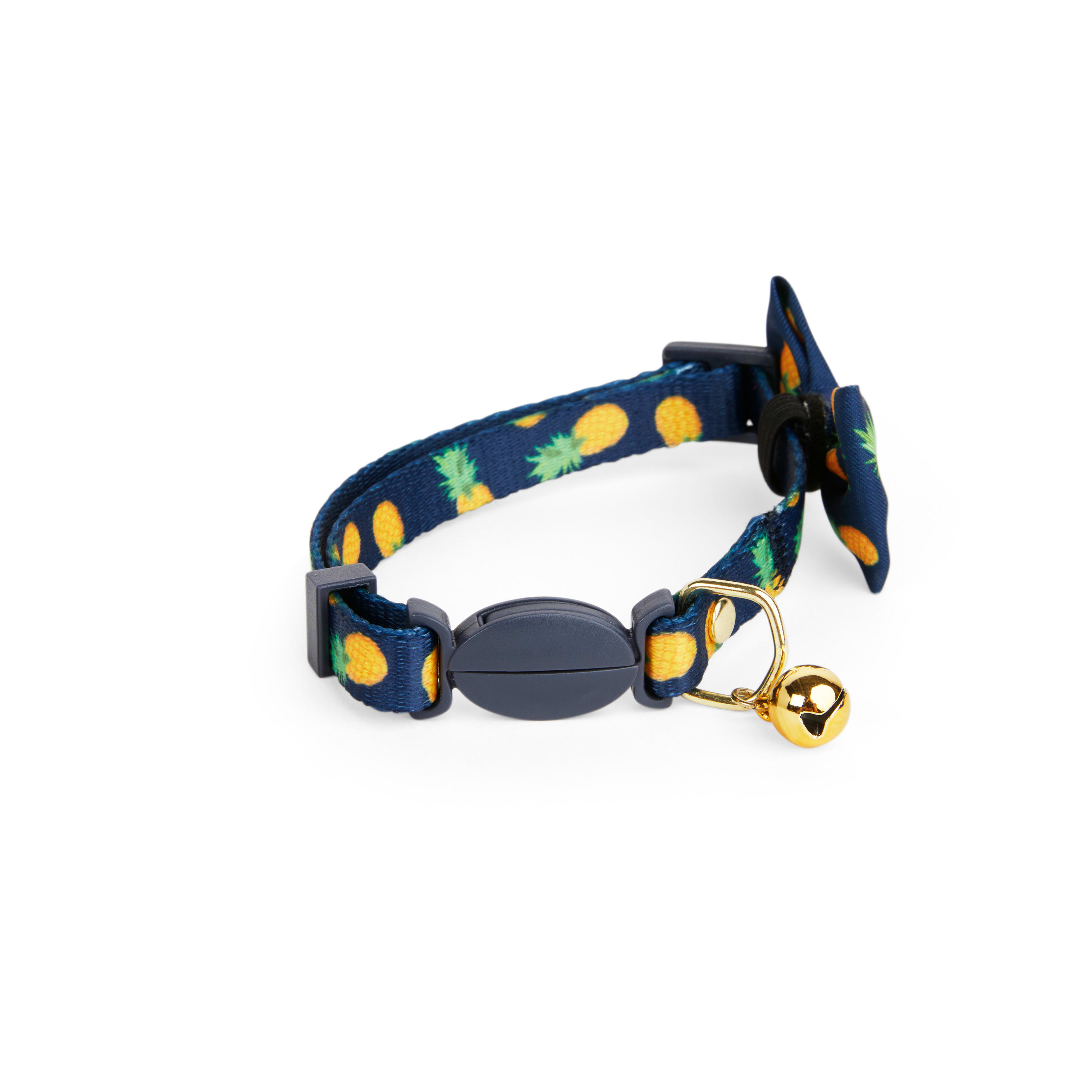 YOULY Navy Pineapple Print Breakaway Bow Tie Cat Collar