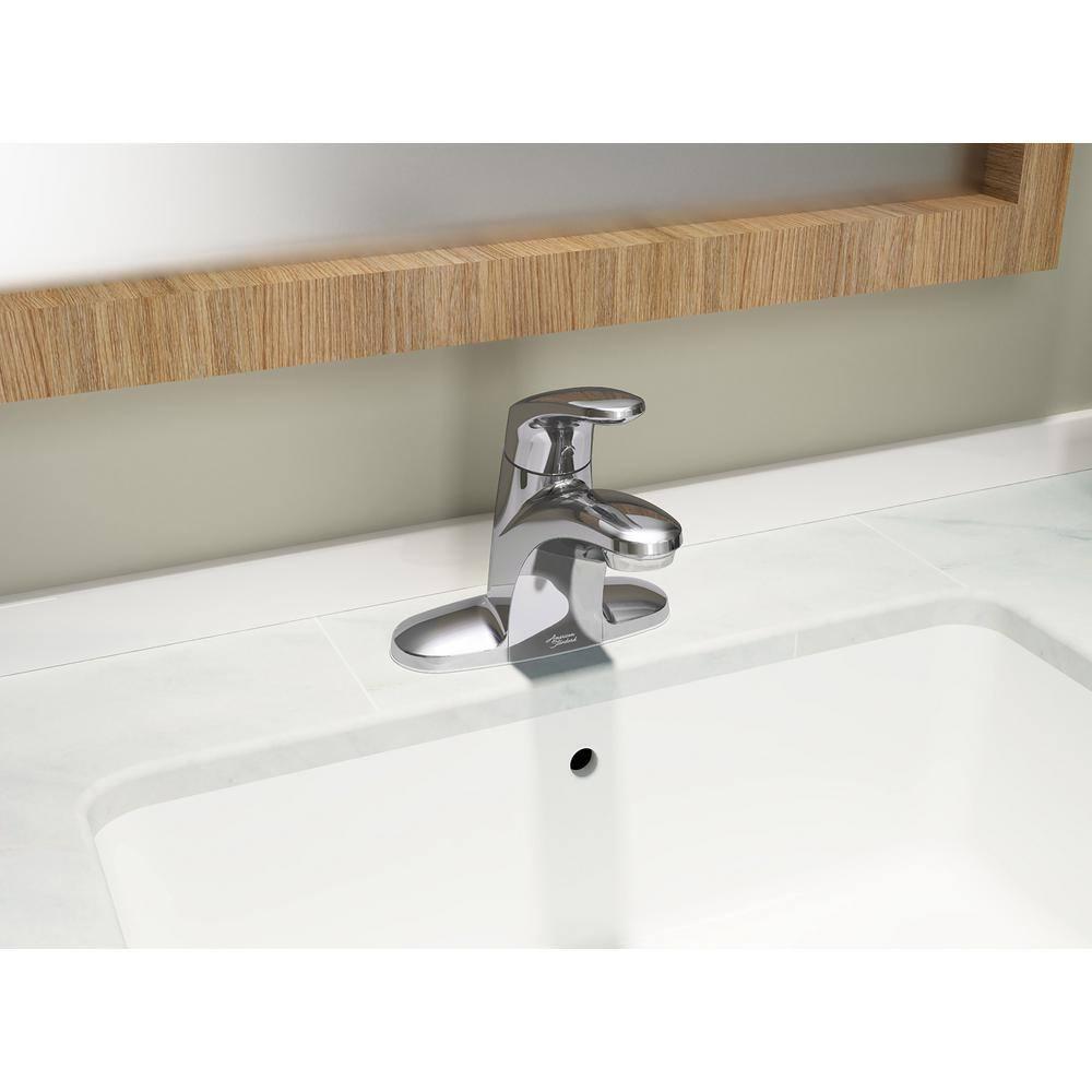 American Standard Colony Pro 4 in Centerset SingleHandle LowArc Bathroom Faucet with PopUp Assembly in Polished Chrome