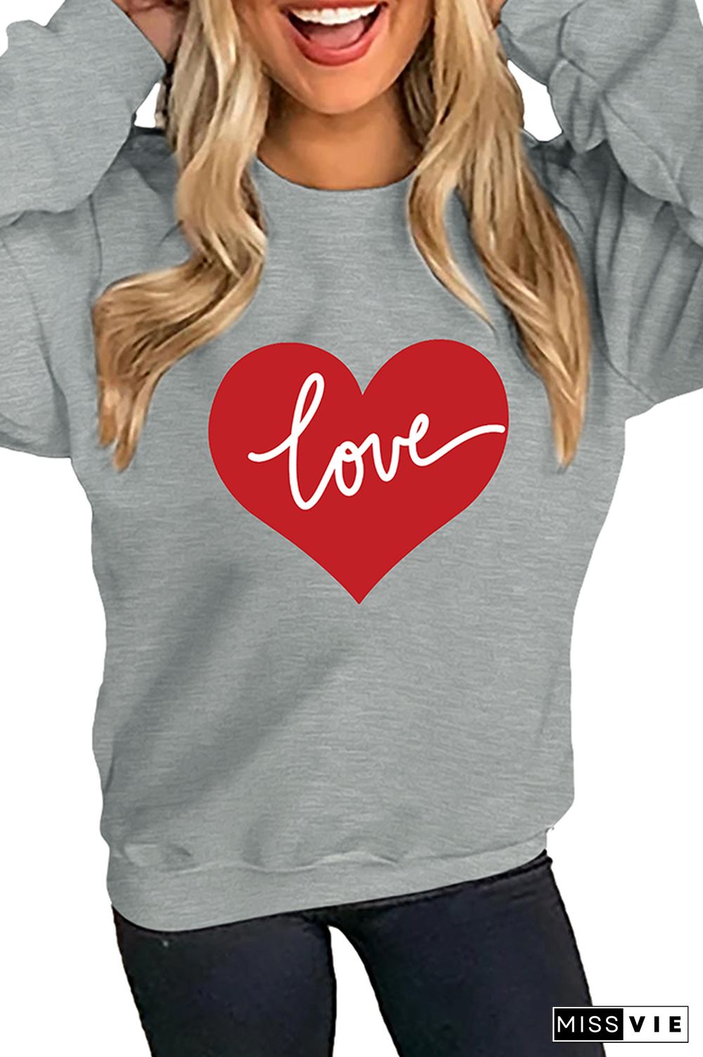 VALENTINE'S DAY Pullover Heart Love Sweatshirt Women Wholesale