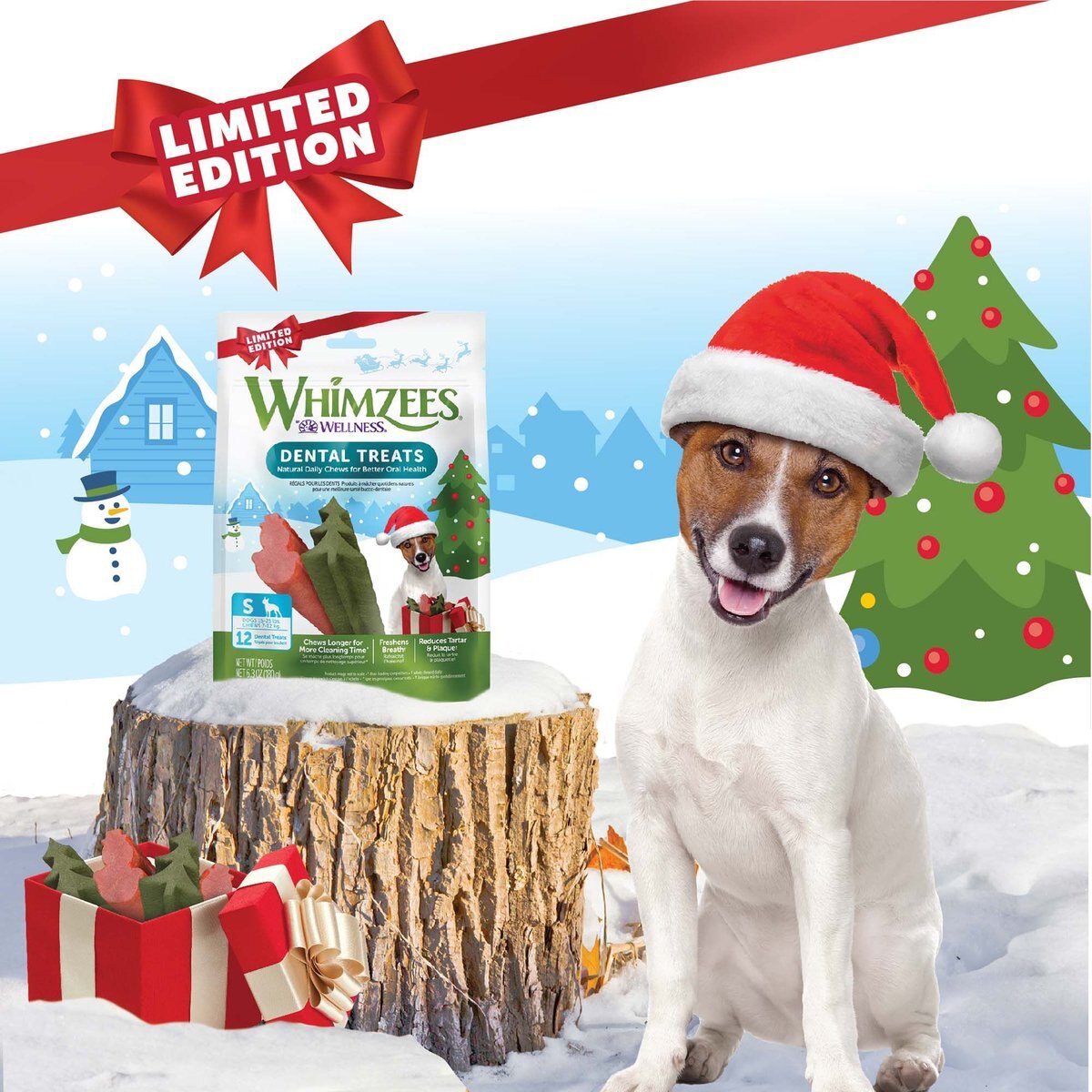 WHIMZEES Holiday Small Grain-Free Dental Dog Treats