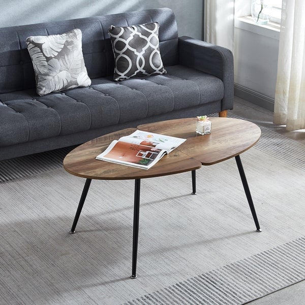 COFFEE Table for 4 people With Round Mdf Table Top， Pedestal Dining Table， End Table Leisure Coffee Table