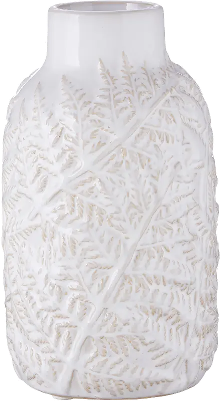 10 Inch Leaf Embossed Vase