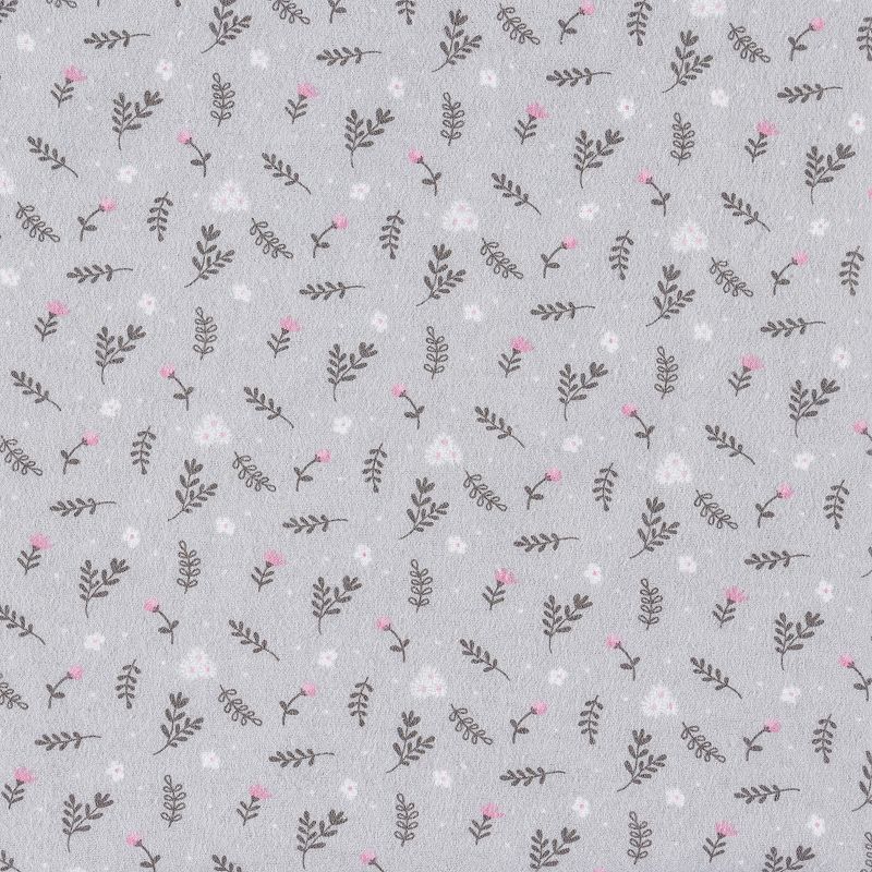 Trend Lab Sweet Forest Friends Gray Prairie Floral Fitted Crib Sheet