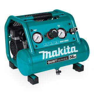 Makita Quiet Series 12 HP 1 Gal. Compact Oil-Free Electric Air Compressor MAC100Q