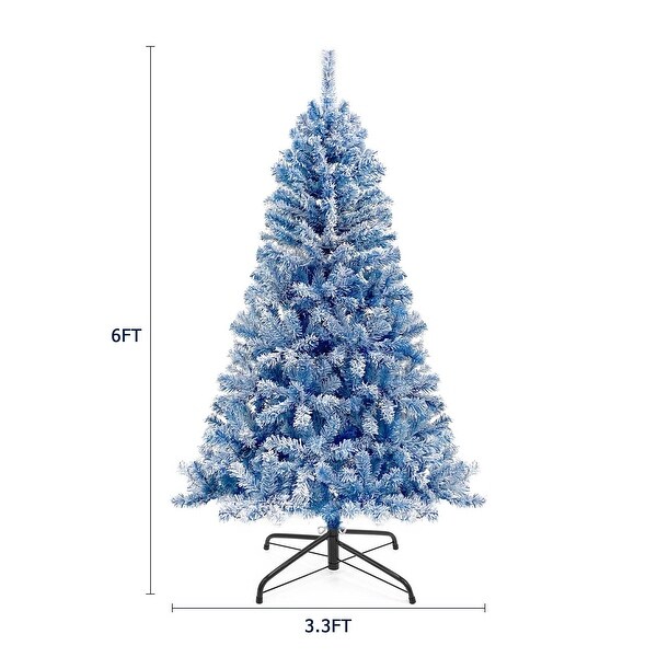 6FT PreLit Hinged Artificial Fir ChristmasTree in Blue