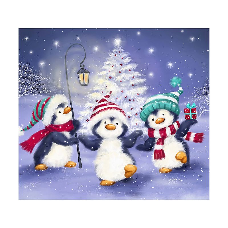 Christmas Fleece Blanket For Bed， Cute Penguin Fleece Throw