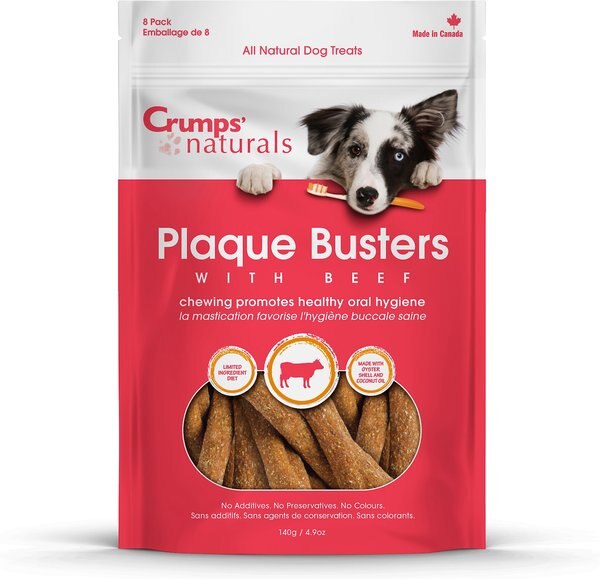 Crumps' Naturals Plaque Busters Beef Flavor Dental Dog Treats