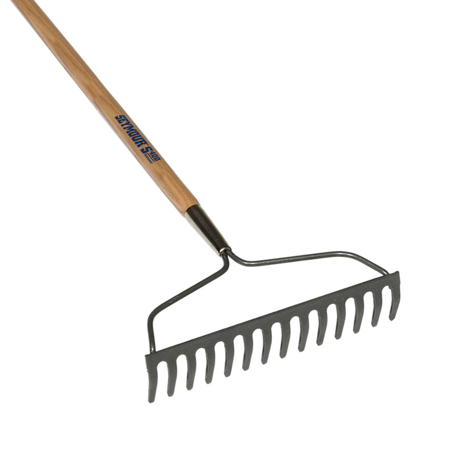 Seymour S400 Jobsite 61 in. 14 Tine Steel Bow Rake Wood Handle