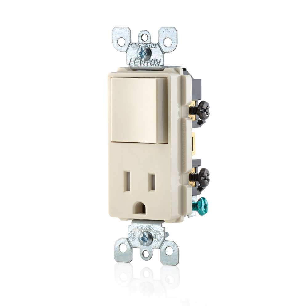 Leviton Decora Switch and Receptacle/Outlet 15A Light Almond Combination