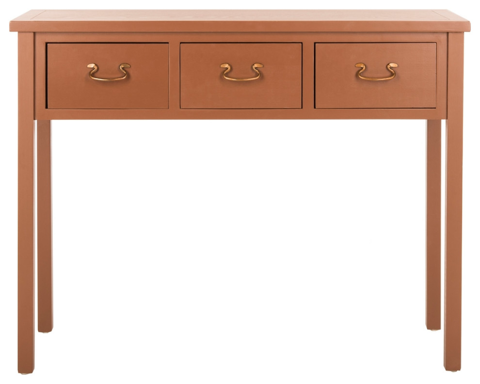 Lou Console With Storage Drawers Terracotta   Transitional   Console Tables   by Peachtree Fine Furniture  Houzz